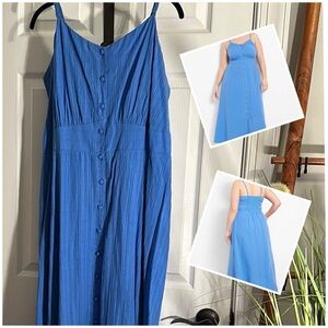 👗 Lane Bryant Sleeveless V-Neck Button-Front Maxi 👗 Size 16W, in Regatta Blue